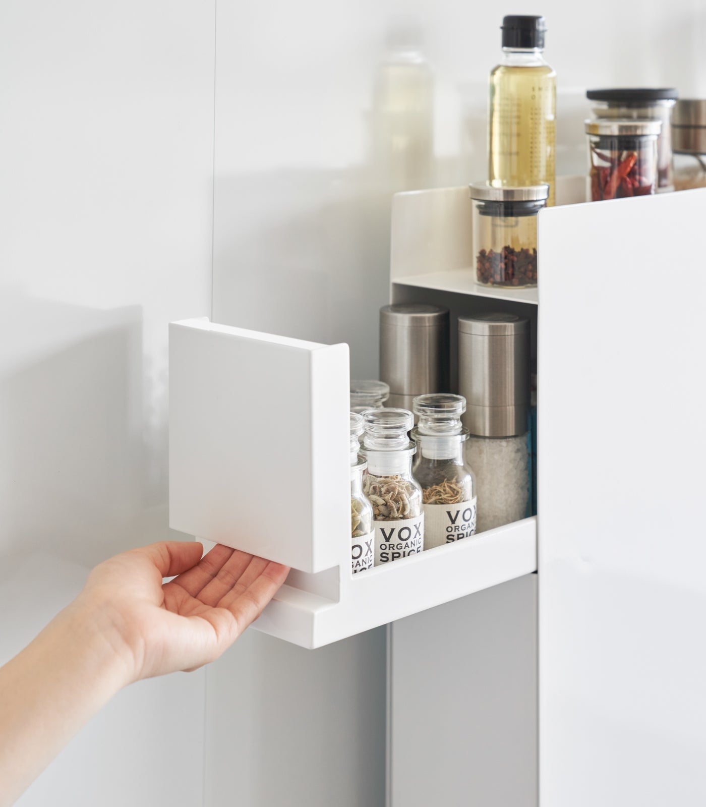 Two-Tier Sliding Drawer Seasoning Rack, Steel - Yamazaki Home