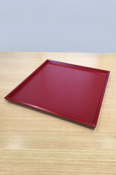 Joboji Lacquerware Rectangular Tray / Red(朱)  By Takumi Iwadate