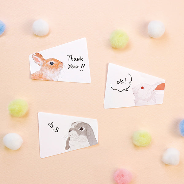 Animal Voice Stickies Bunnies-White