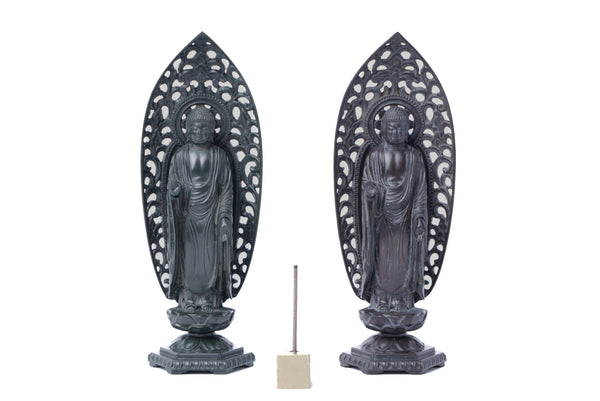 Amida Buddha Statues - Bronze Matte (Green)