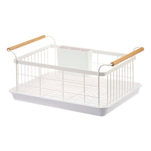 Dish Rack - Steel + Wood-Dish Rack-Yamazaki Home-White-santoku nyc
