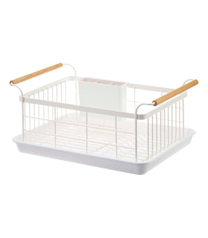 Dish Rack - Steel + Wood-Dish Rack-Yamazaki Home-White-santoku nyc