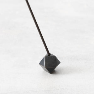 14-Sided Blackened Brass Incense Stick Holder Black - CASTIN'