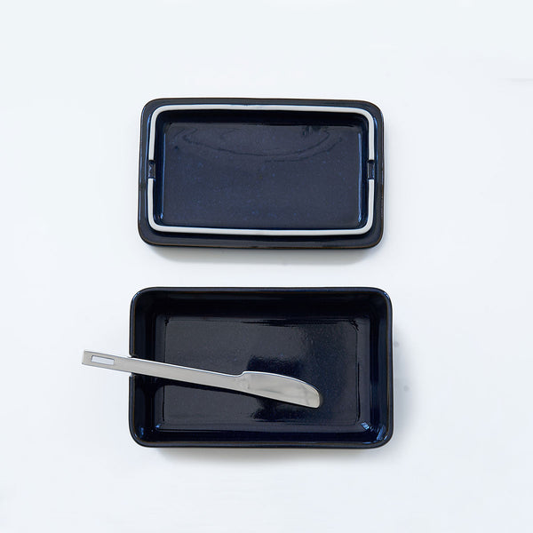 Butter case with s.s. butter knife - Jeans Blue - by ZERO JAPAN