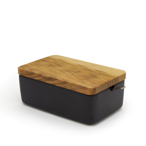 BEE HOUSE Butter Case with Wooden Lid and Stainless Butter Knife - ZERO JAPAN-Kitchen-ZERO JAPAN-Noble Black-santoku nyc