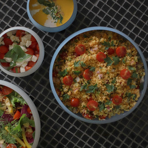 ovject Enamel Interior Large Serving Bowl -matte light blue-Bowls-ovject-santoku nyc