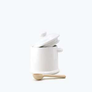 BEE HOUSE Sugar Canister with Wooden Spoon 10.0 oz - ZERO JAPAN-Kitchen-ZERO JAPAN-White-SANTOKU NYC