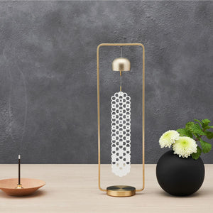 Kyujo Brass Frame Tabletop Wind Chime with Copper Alloy Bells - Brass Finish -Wind Chimes-Kyujo-santoku nyc