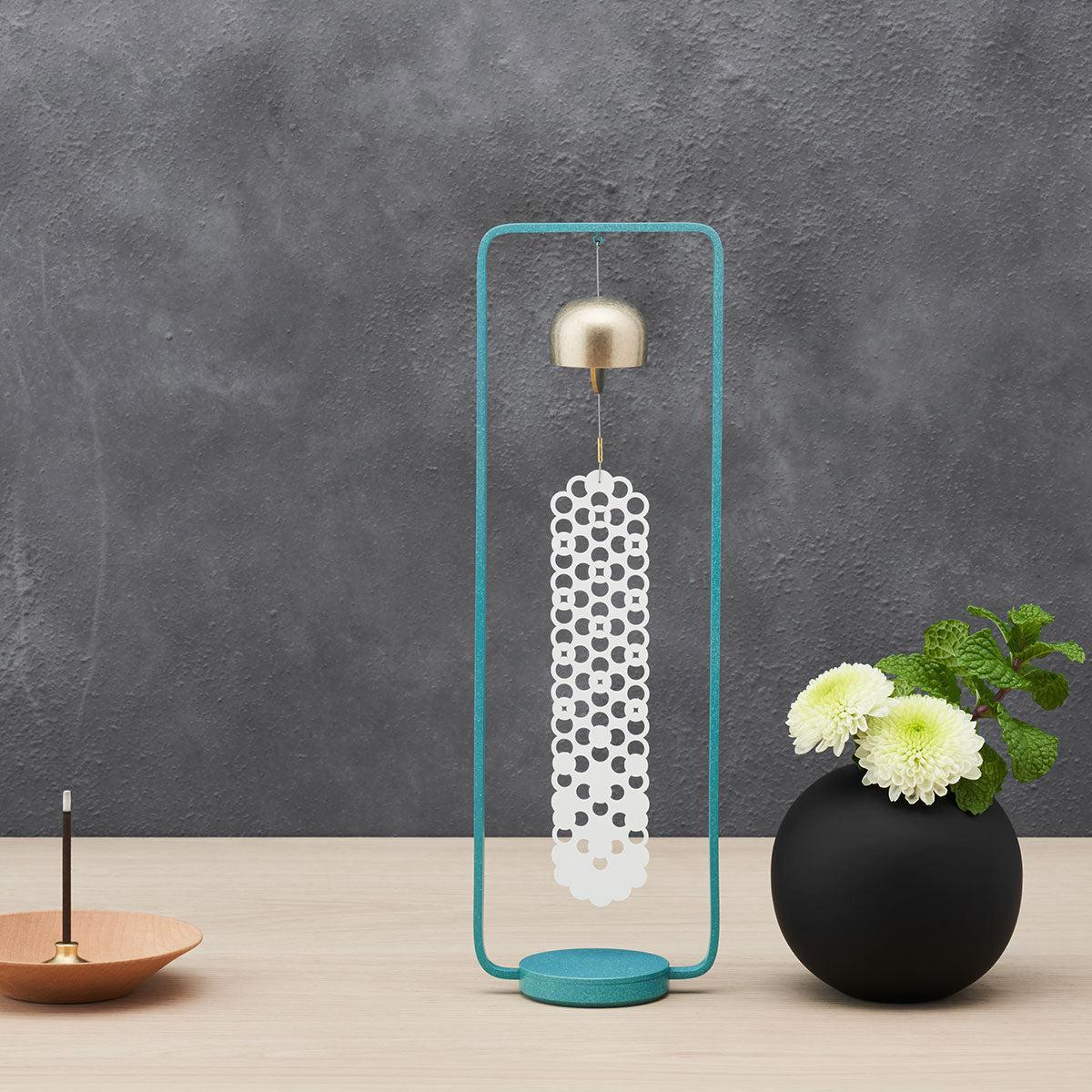 Kyujo Brass Frame Tabletop Wind Chime with Copper Alloy Bells - Brass Finish -Wind Chimes-Kyujo-santoku nyc