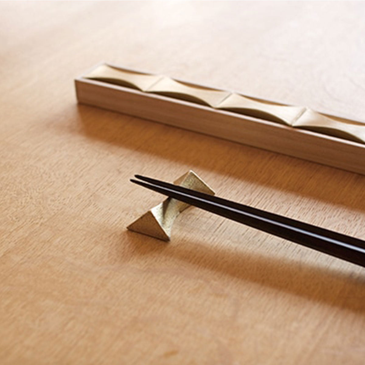 Brass Chopstick Rest Set of 4 'Flash' - FUTAGAMi-Chopstick Holders-FUTAGAMI-santoku nyc