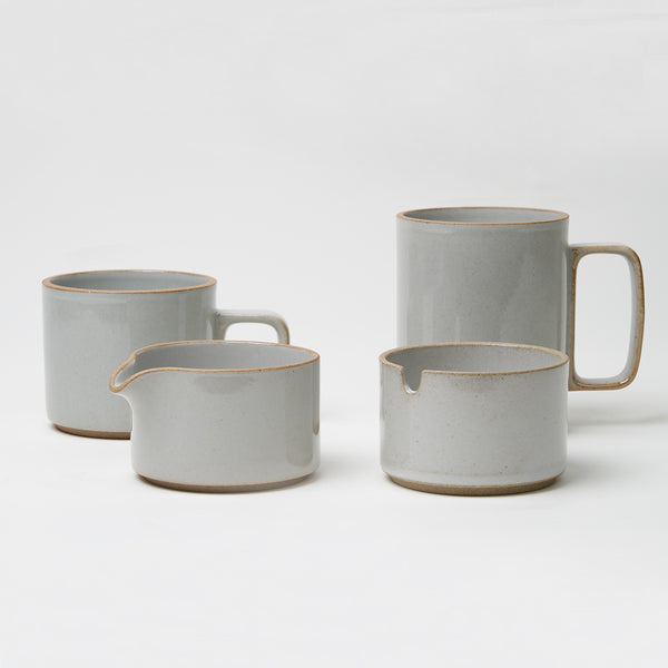 Hasami Porcelain Creamer - Gloss Gray  - D3.375” x H2.125”