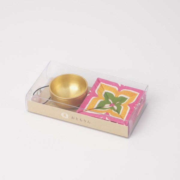 Kyujo Meditation Bell Orin with a hand-crafted washi bag (Rose)