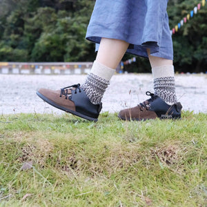 Unisex Wool Jacquard Crew Socks - NISHIGUCHI-Socks-NISHIGUCHI-santoku nyc