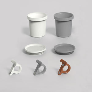 Detachable Handle Enamel Mug Gray - ovject-Mugs-ovject-White-santoku nyc