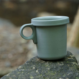 Detachable Handle Enamel Mug White - ovject-Mugs-ovject-santoku nyc