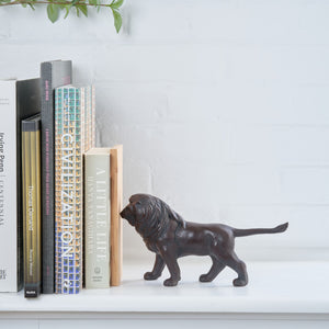 OMOSI Cast Iron Lion Bookend - Kojo Seisakusho-Bookends-Kojo Seisakusho-Brown-santoku nyc