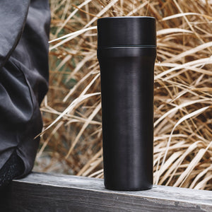 ovject Enamel Interior 3-Way Insulated Vacuum Bottle - Black-Water Bottles-ovject-santoku nyc