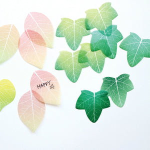 Flower Petal and Leaf Stickies Leaf-Green-Stationery-paperable-santoku nyc