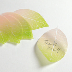 Flower Petal and Leaf Memos Leaf-Pink-Stationery-paperable-santoku nyc