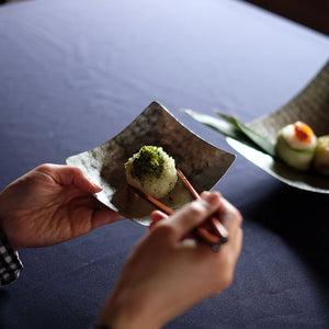 Tsuiki Suzugami Hand-Hammered Bendable Paper-Thin Tin Plate 'Samidare' Square - Syouryu