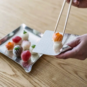 Suzugami Bendable Paper-Thin Tin Plate 'Samidare' Square - Syouryu-Kitchen & Tableware-syouryu-4.3"-santoku nyc