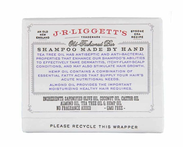 J.R. LIGGETT'S Tea Tree & Hemp Oil Formula Shampoo Bar – 3.5oz