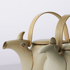 Dobin: Traditional Japanese Porcelain Teapot 'Yagi (Goat)' - ceramic japan-Tea & Coffee Ware-ceramic japan-santoku nyc