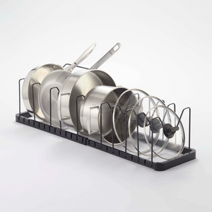 Adjustable Pot Lid Organizer - Steel-Pot Rack-Yamazaki Home-White-santoku nyc