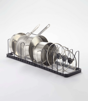 Adjustable Pot Lid Organizer - Steel-Pot Rack-Yamazaki Home-White-santoku nyc