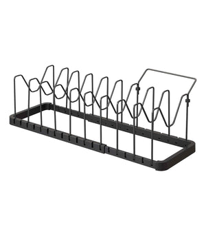 Adjustable Pot Lid Organizer - Steel-Pot Rack-Yamazaki Home-Black-santoku nyc