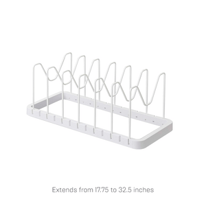 Adjustable Pot Lid Organizer - Steel-Pot Rack-Yamazaki Home-White-santoku nyc