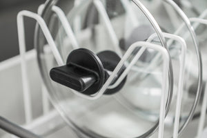 Adjustable Pot Lid Organizer - Steel-Pot Rack-Yamazaki Home-White-santoku nyc