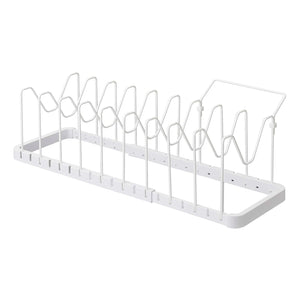 Adjustable Pot Lid Organizer - Steel-Pot Rack-Yamazaki Home-White-santoku nyc