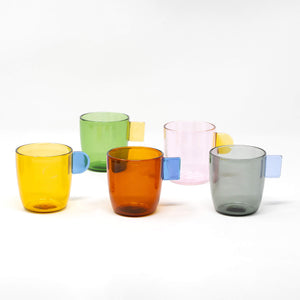 TWO TONE Heat-Resistant Glass Demitasse Cup - amabro-Glassware-amabro-santoku nyc