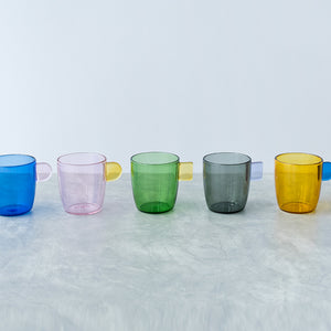 TWO TONE Heat-Resistant Glass Demitasse Cup - amabro-Glassware-amabro-santoku nyc