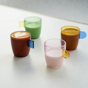 TWO TONE Heat-Resistant Glass Demitasse Cup - amabro-Glassware-santoku nyc