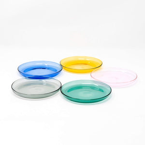 TWO TONE Heat-Resistant Glass Plate - amabro-Glassware-amabro-santoku nyc