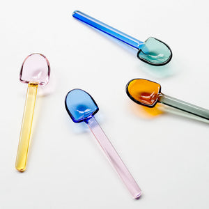 TWO TONE Heat-Resistant Glass Spoon - amabro-Glassware-amabro-SANTOKU NYC