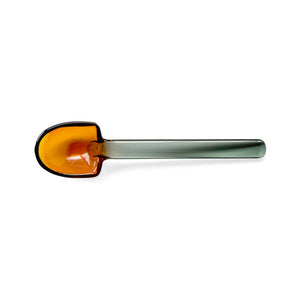 TWO TONE Heat-Resistant Glass Spoon - amabro-Glassware-amabro-Amber x Black-SANTOKU NYC