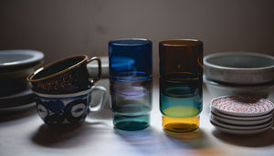 TWO TONE Heat-Resistant Glass Stacking Cup - amabro-Glassware-santoku nyc