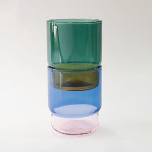 TWO TONE Heat-Resistant Glass Stacking Cup - amabro-Glassware-amabro-SANTOKU NYC