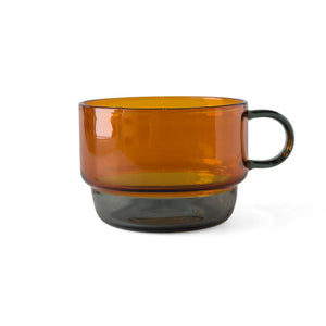 TWO TONE Heat-Resistant Glass Stacking Mug - amabro-Glassware-santoku nyc