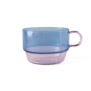 TWO TONE Heat-Resistant Glass Stacking Mug - amabro-Glassware-santoku nyc