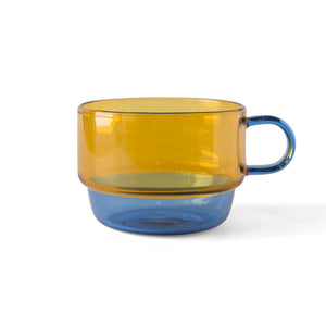TWO TONE Heat-Resistant Glass Stacking Mug - amabro-Glassware-santoku nyc