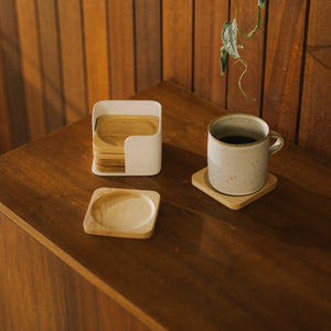 APTO Contour Coaster Set, Wood - Yamazaki Home