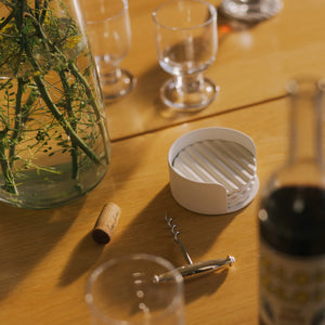 APTO Wave Coaster Set, Ceramic + Steel - Yamazaki Home