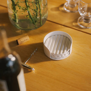 APTO Wave Coaster Set, Ceramic + Steel - Yamazaki Home