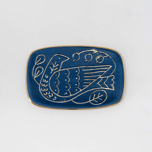 Blue-Lacquered Solid Brass Multi-Purpose Tray Small Blue/Gold - CASTIN'-Trays + Catchalls-CASTIN'-santoku nyc