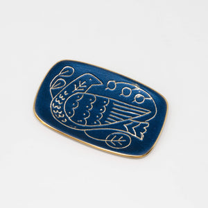 Blue-Lacquered Solid Brass Multi-Purpose Tray Small Blue/Gold - CASTIN'-Trays + Catchalls-CASTIN'-santoku nyc