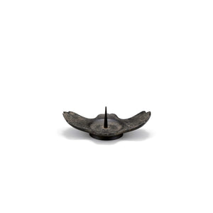 Brass Candle Holder ‘Wave’ - NOUSAKU-Candle Holder-NOUSAKU-Antique Blackish Brown Finish-santoku nyc